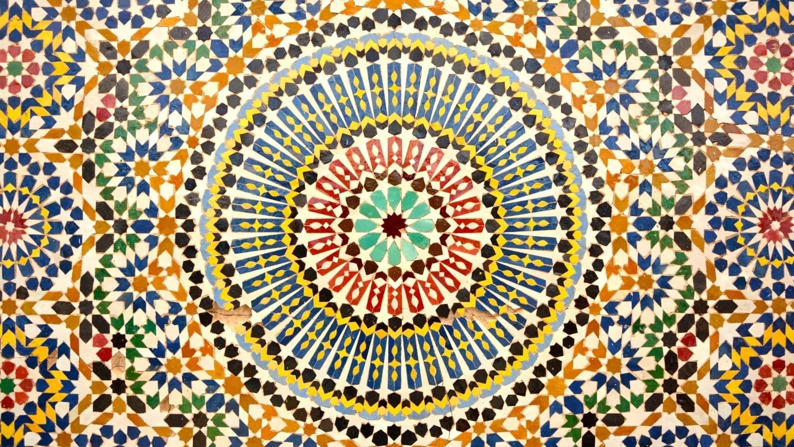 Rosace islamique colorée en mosaïque