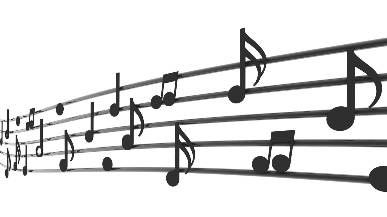 Portée musicale avec plusieurs notes noires
