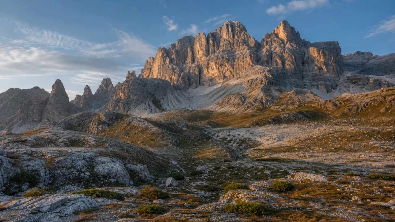Chaîne de montagnes minérales traversée par la lumière naturelle